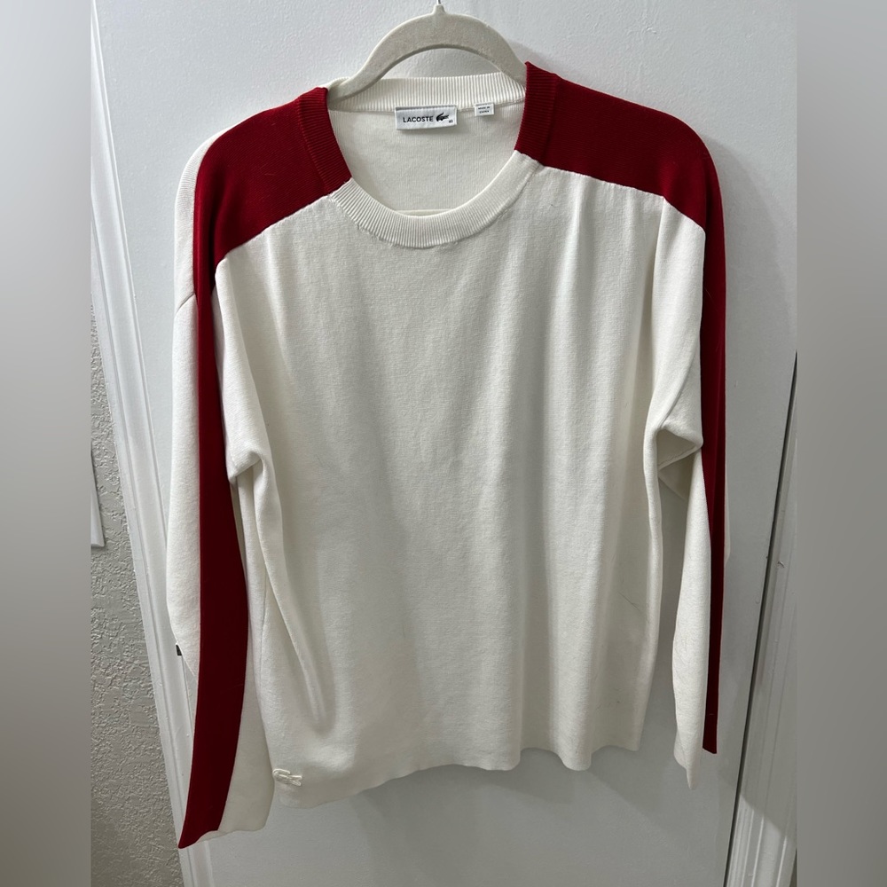Izod Lacoste 100% cotton sweater. Varsity look. Size medium 8/10 BRAND NEW!